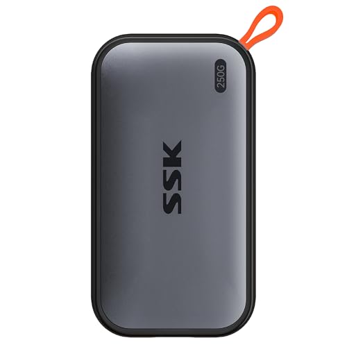 SSK Portable SSD 250GB External Solid State Hard Drive USB C Up to 1050MB/s